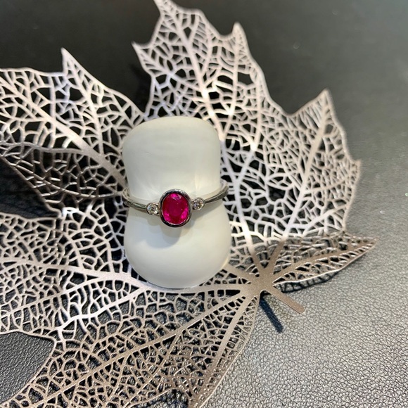 Jewelry - SOLD!!!!Natural Gem Ruby & Diamond 18 KT Custom Made Ring